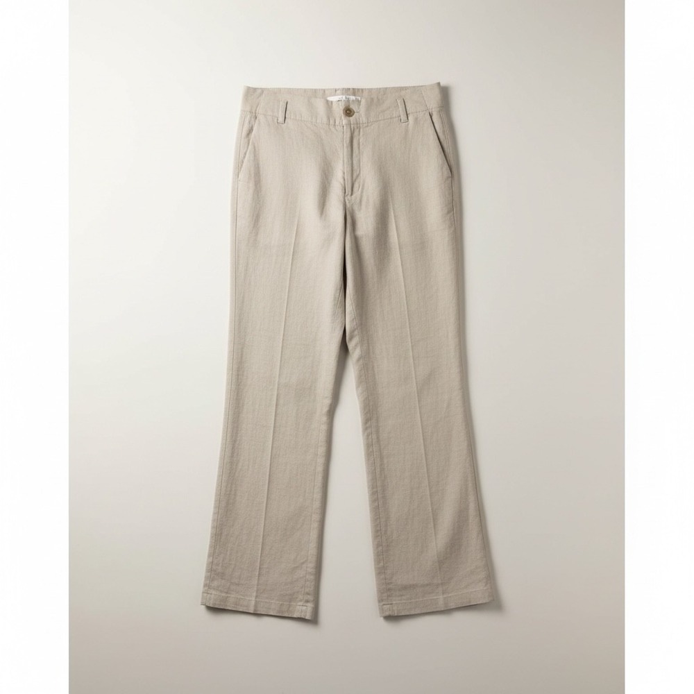 Banana Republic Harrison Linen Blend Straight Leg Pants‎ Beige Womens Size 6